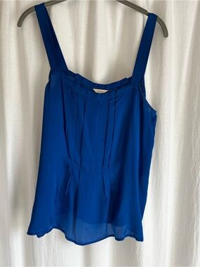 J. Crew Silk Cobalt Blue Pintuck Camisole